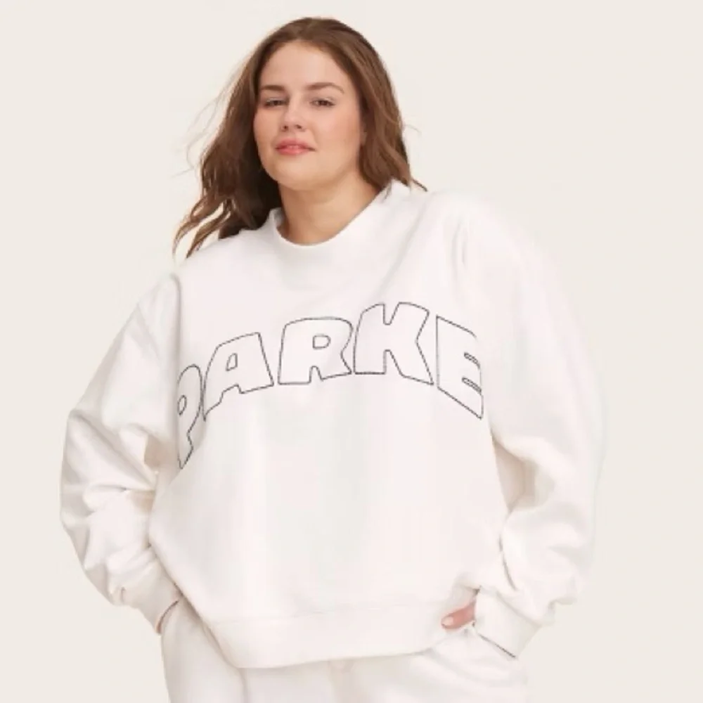Parke x target Cream Crewneck Sweatshirt with Outline Logo - Women